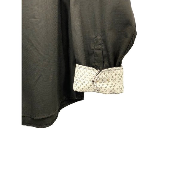 NEW Craft + Flow Mens XXL 2XL Black Long Sleeve Dress Shirt Wrist Cuff Detail - Picture 2 of 9